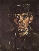 Vincent Van Gogh Head of a Young Peasant in a Peaken Cap (nn04) oil painting reproduction